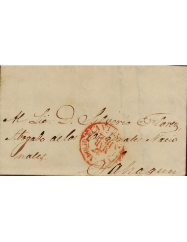 FA1674A. PREFILATELIA. 1852, 27 de marzo. Sobrescrito circulado de Valladolid a Sahagún