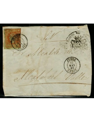 FA1482C. PREFILATELIA. 1861, 25 de mayo. Cubierta de Jerez de la Frontera a Alcalá del Valle