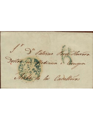 FA1680. PREFILATELIA. 1845, 29 de marzo. Sobrescrito circulado de Madrid a Ávila