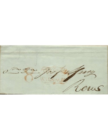 FA0805L. PREFILATELIA. 1841, 13 de octubre. Sobrescrito circulado de Vinaroz a Reus