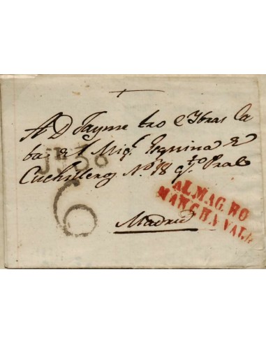 FA0809D. PREFILATELIA. 1823, 28 de julio. Sobrescrito circulado de Almagro a Madrid