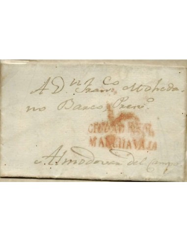 FA0809I. PREFILATELIA. 1836, 11 de septiembre. Sobrescrito circulado de Ciudad Real a Almodovar del Campo