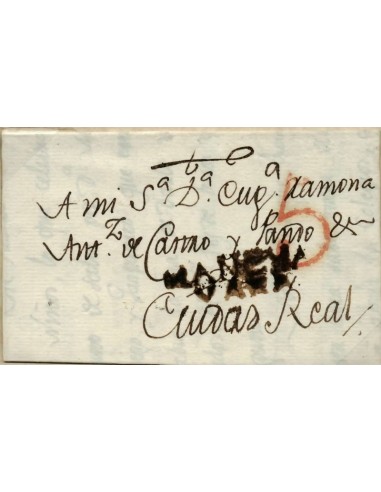 FA0810G. PREFILATELIA. 1815, 22 de septiembre. Sobrescrito circulado de La Solana a Ciudad Real