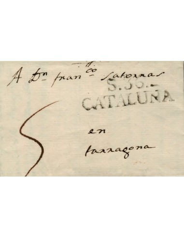 FA0821L. PREFILATELIA. (1802-43). Sobrescrito circulado de Sitges a Tarragona