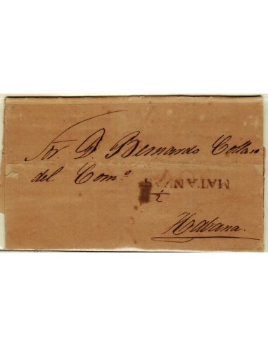 FA1352. PREFILATELIA. (1828-41ca). Sobrescrito circulado de Matanzas a La Habana