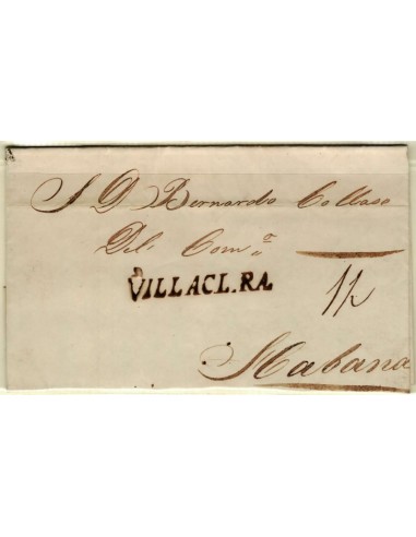 FA1352C. PREFILATELIA. (1822-41ca). Sobrescrito circulado de Villaclara a La Habana