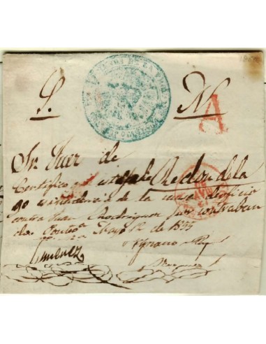 FA1354A. PREFILATELIA. 1855, 12 de mayo. Plica judicial de Pontevedra a Redondela
