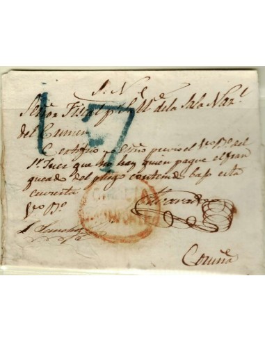 FA1354B. PREFILATELIA. (1814-42ca). Plica judicial remitida de Monforte a Coruña