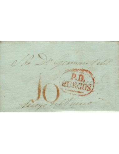 FA0824A. PREFILATELIA. (1838-42). Sobrescrito circulado de Burgos a Arroyo del Puerco