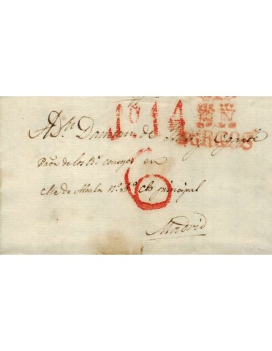 FA0824D. PREFILATELIA. (1832-36). Sobrescrito circulado de Burgos a Madrid