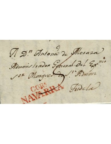 FA0822. PREFILATELIA. (1819-1834). Sobrescrito circulado de Corella a Tudela