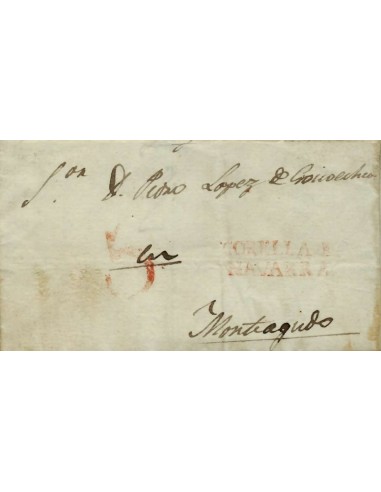 FA0822B. PREFILATELIA. (1834-42). Sobrescrito circulado de Corella a Monteagudo