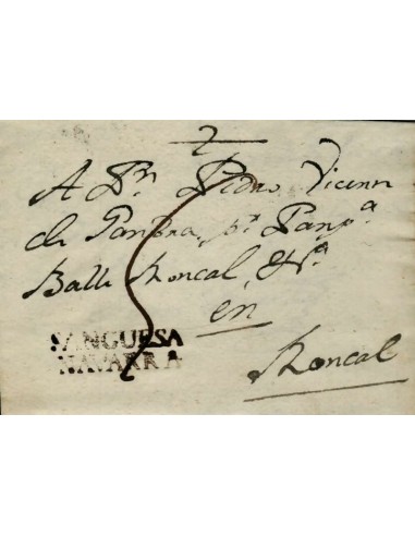 FA0822E. PREFILATELIA. (1799-1808). Sobrescrito circulado de Sangüesa a Roncal