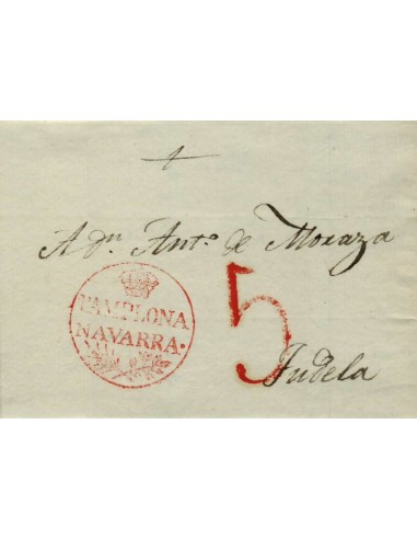 FA0823I. PREFILATELIA. (1826-27) (1831-32). Sobrescrito circulado de Pamplona a Tudela