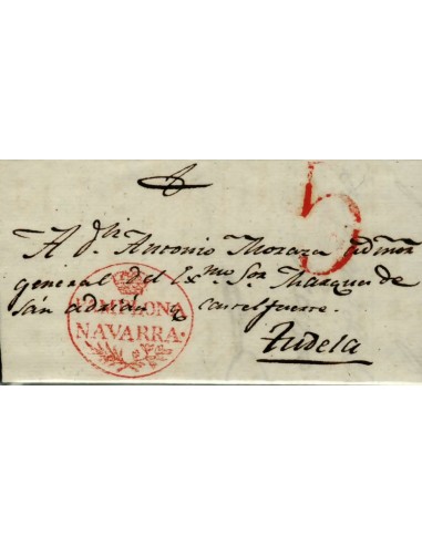 FA0823J. PREFILATELIA. (1826-27) (1831-32). Sobrescrito circulado de Pamplona a Tudela