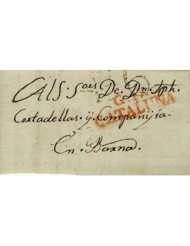 FA0820. PREFILATELIA. (1816-40). Sobrescrito circulado entre Gerona y Barcelona