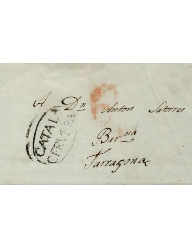 FA0820N. PREFILATELIA. (1813-14) (1830-33). Sobrescrito circulado de Cervera a Tarragona