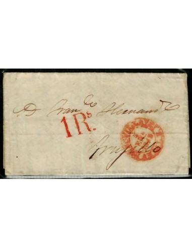FA1772A. PREFILATELIA. 1849, 5 de enero. Sobrescrito circulado de Sevilla a Trujillo