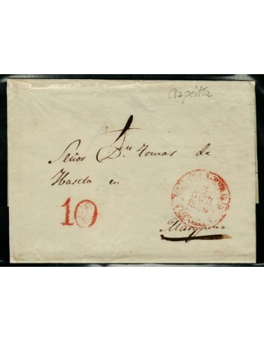 FA1773A. PREFILATELIA. 1846, 5 de octubre. Sobrescrito circulado de Villarreal a Marquina