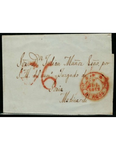 FA1776A. PREFILATELIA. 1842, 17 de julio. Sobrescrito circulado de Burgos a Medinaceli
