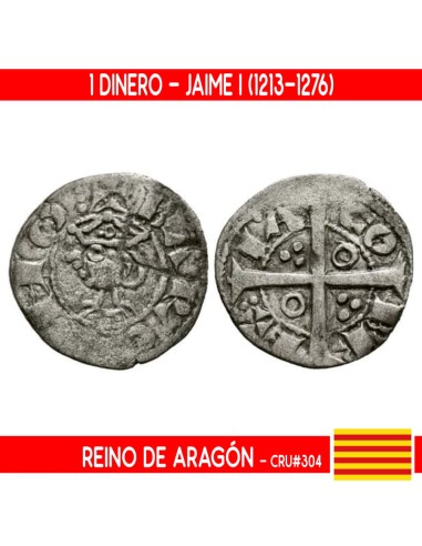 Reino de Aragón. 1 dinero español. Jaime I (MBC-)