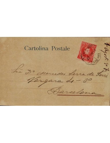 FA1504. HISTORIA POSTAL. 1907, mes de julio. Tarjeta dirigida a Barcelona