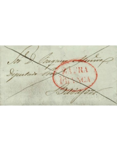 FA1005A. PREFILATELIA. 1840, 15 de noviembre. Sobrescrito circulado de Zafra a Badajoz, RR