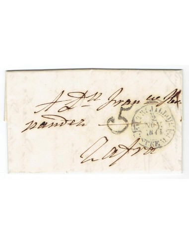 FA1805D. PREFILATELIA. 1844, 2 de noviembre. Sobrescrito circulado de Trujillo a Zafra