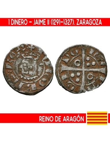 Reino de Aragón 1291-1327. 1 dinero. Jaime II (MBC)