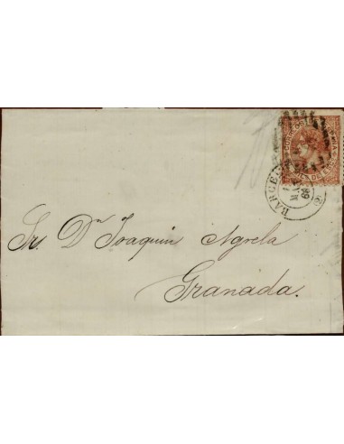 FA1519C. HISTORIA POSTAL. 1868, 1 de mayo. Barcelona a Granada
