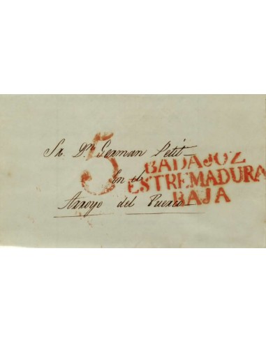 FA1159-10. PREFILATELIA. 1841, 8 de diciembre. Sobrescrito circulado de Badajoz a Arroyo del Puerco