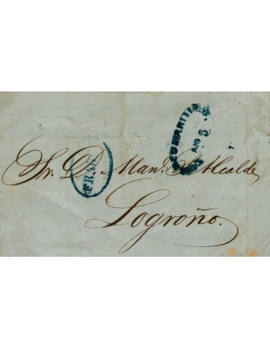 FA0997B. PREFILATELIA. 1842, 4 de diciembre. Sobrescrito circulado de La Habana a Logroño