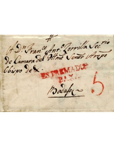 FA1159-13. PREFILATELIA. 1821, 26 de noviembre. Sobrescrito circulado de Salvaleón a Badajoz