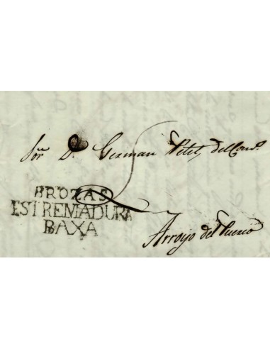 FA1159-17. PREFILATELIA. 1840, 27 de diciembre. Sobrescrito circulado de Brozas a Arroyo del Puerco
