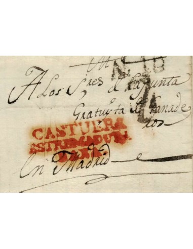 FA1159-29. PREFILATELIA. 1828, 28 de marzo. Sobrescrito circulado de Castuera a Madrid