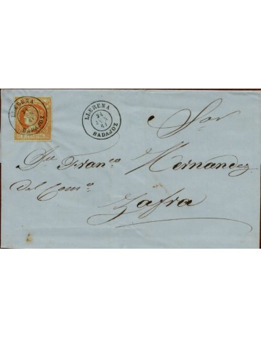 FA1525D. HISTORIA POSTAL. 1861, 24 de junio. Llerena a Zafra