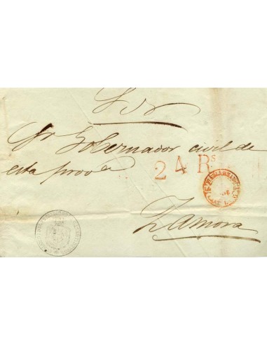 FA1912A. PREFILATELIA. 1854. Cubierta de sobrescrito circulada de Puebla de Sanabria a Zamora