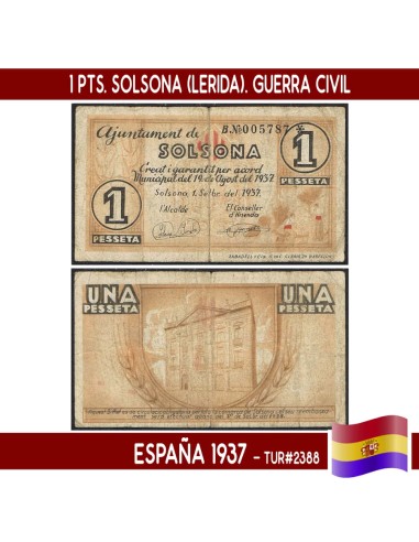 España 1937. 1 pts. Solsona (Lérida). Serie B (F) TUR2388