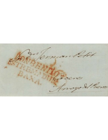 FA1159-34. PREFILATELIA. 1840, 31 de octubre. Sobrescrito circulado de Don Benito a Arroyo del Puerco
