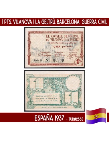 España 1937. 1 pts. Vilanova i la Geltrú (Barcelona) (UNC) TUR2865