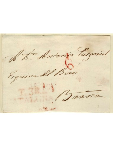 FA1351C. PREFILATELIA. (1829-43ca). Sobrescrito circulado de Tarrega a Barcelona