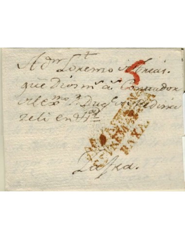 FA1326. PREFILATELIA. (1819-31ca). Sobrescrito circulado de Villanueva de la Serena a Zafra, EXT