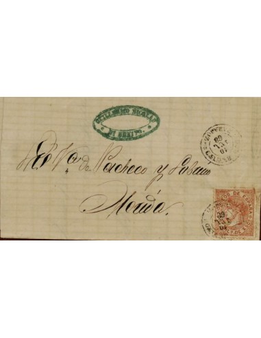 FA1531. HISTORIA POSTAL. 1868, 10 de julio. Don Benito a Mérida