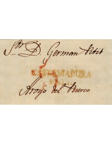 FA1159-50. PREFILATELIA. 1842, 8 de mayo. Sobrescrito circulado de Puebla a Arroyo del Puerco