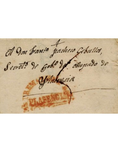 FA1159-76. PREFILATELIA. (1836ca). Envuelta de sobrescrito circulada en Plasencia