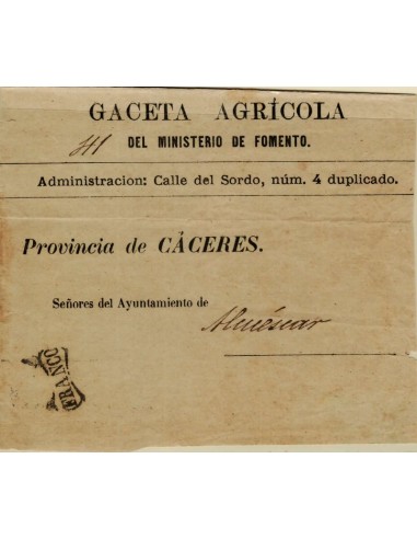 FA1338A. PREFILATELIA. (1847-71ca). Frontal de sobrescrito circulado de Madrid a Alcuescar