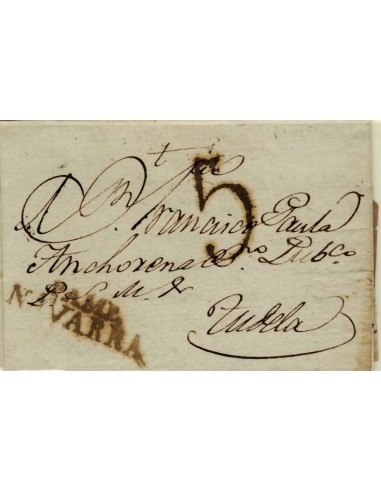 FA1342. PREFILATELIA. (1818-21ca). Sobrescrito circulado de Pamplona a Tudela