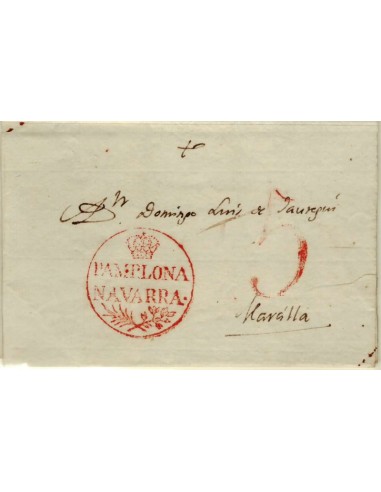 FA1342E. PREFILATELIA.(1826-27, 1831-32ca). Sobrescrito circulado de Pamplona a Marcilla