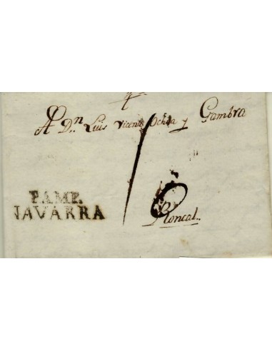 FA1342F. PREFILATELIA.(1818-21ca). Sobrescrito circulado de Pamplona a Roncal