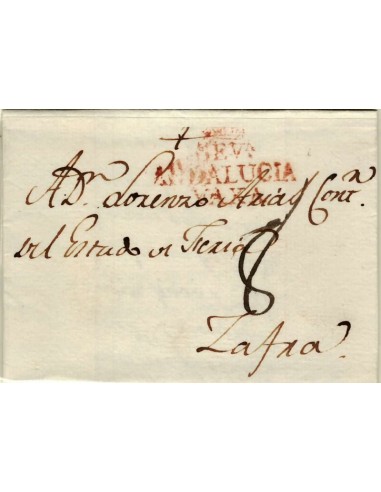 FA1343G. PREFILATELIA. (1799-1808ca). Sobrescrito circulado de Sevilla a Zafra